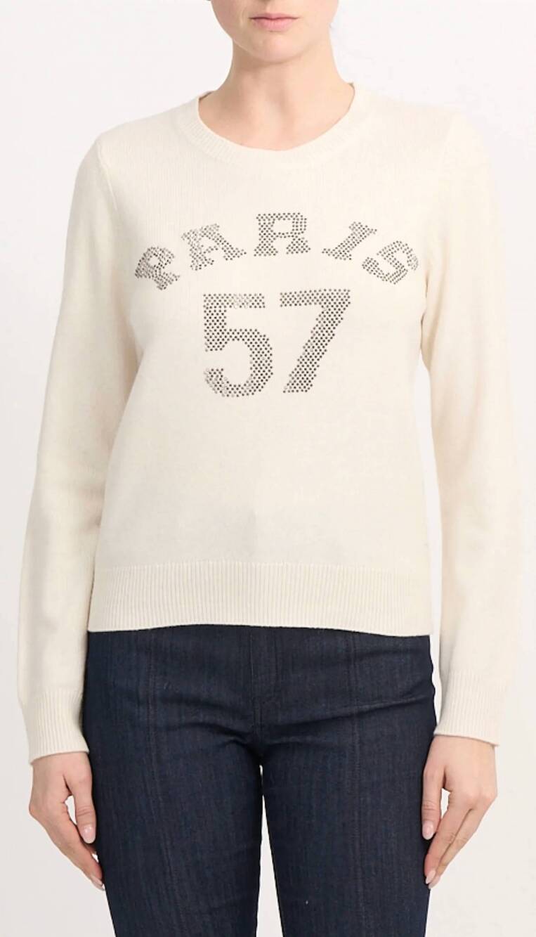 NEW CINQ A SEPT paris heatset pullover in cream